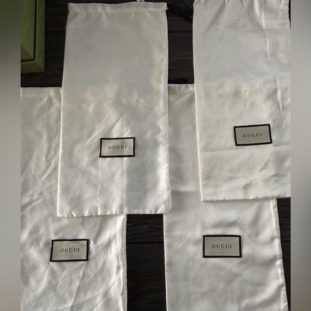Set of 4 Gucci silk dustbags